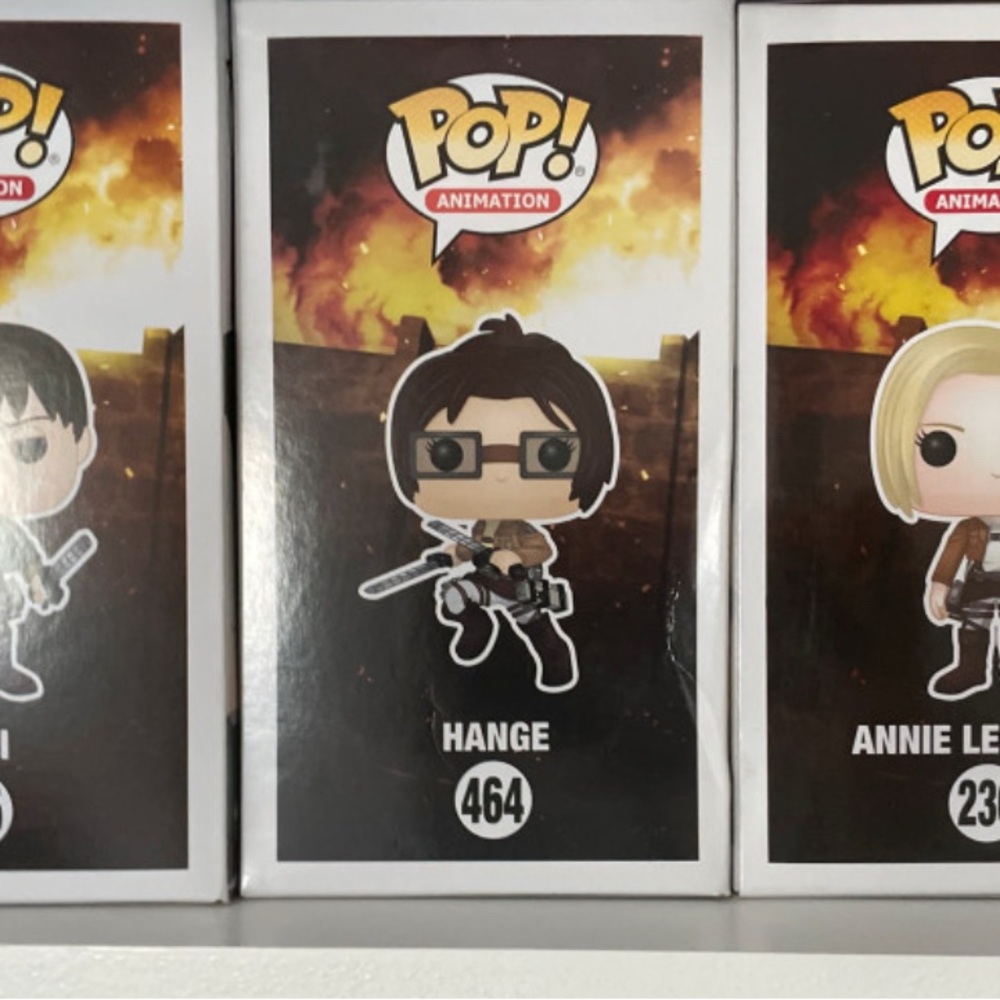 Funko Pop! Attack on Titan Hange, Levi and Annie Figures